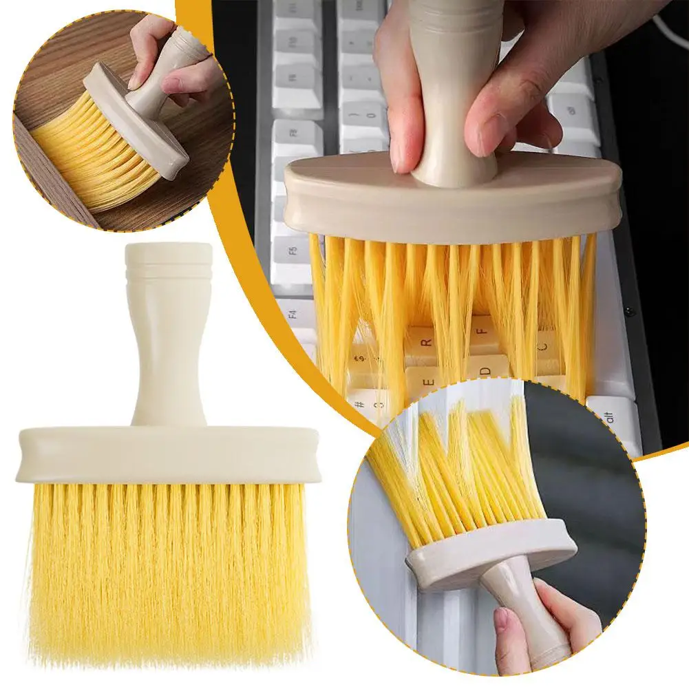 Wooden Soft Brush Keyboard Cleaning Kit Car Interior Tools Neck Cleaning Brush Multifunctional Duster Barber Brushes Cleani J2q0