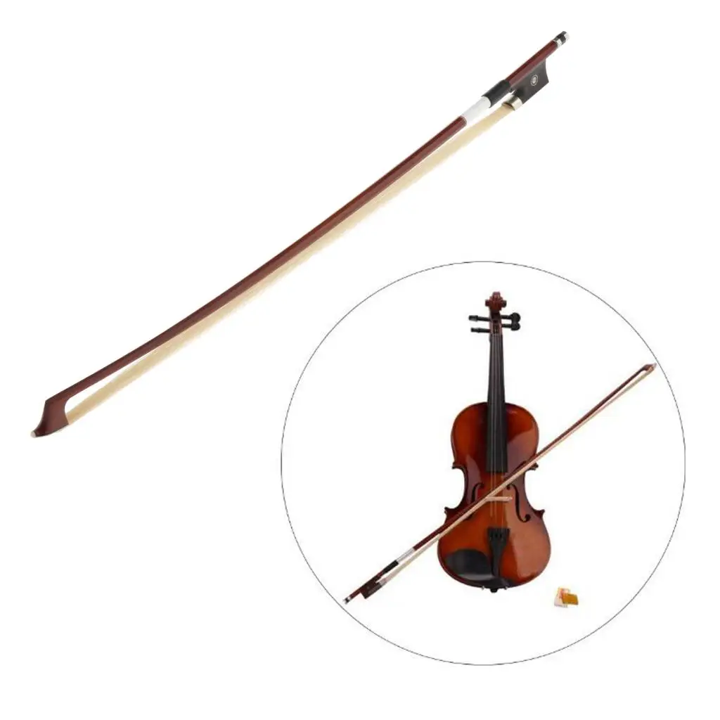 Handmade Wooden Full Size Violin Bow Master Quality Brazilwood Part for 4/4 Violin Accessories Kit