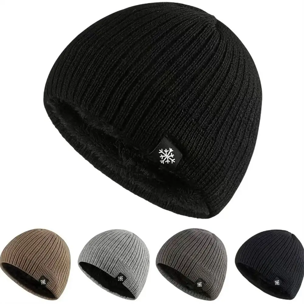 Knitted Winter Knitted Hat Plush Ear Cover Pullover Cap Earflap Protection Cycling Protective Ear Protector Cap Women Man