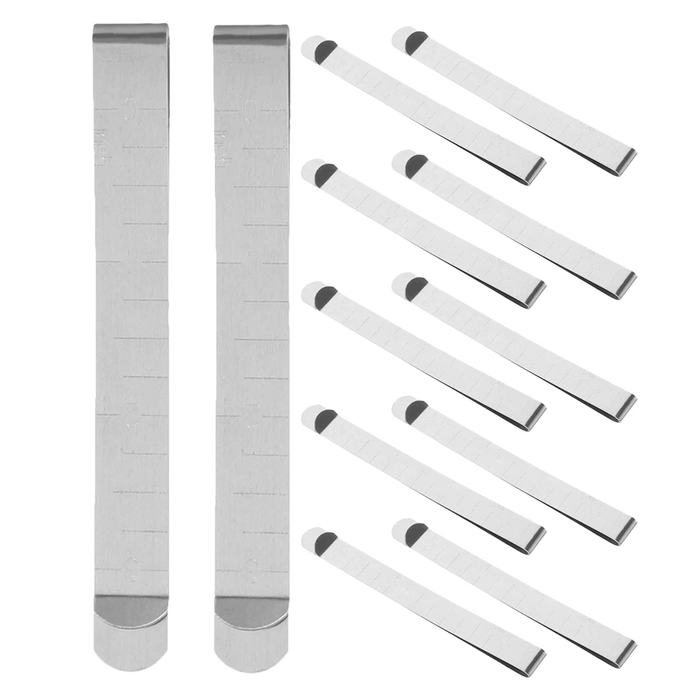 

12pcs Stainless Crimping Clips Hemming Sewing Clips Stainless Steel Tools Sewing Supplies Mini Ruler For Fabric Clothing Kit