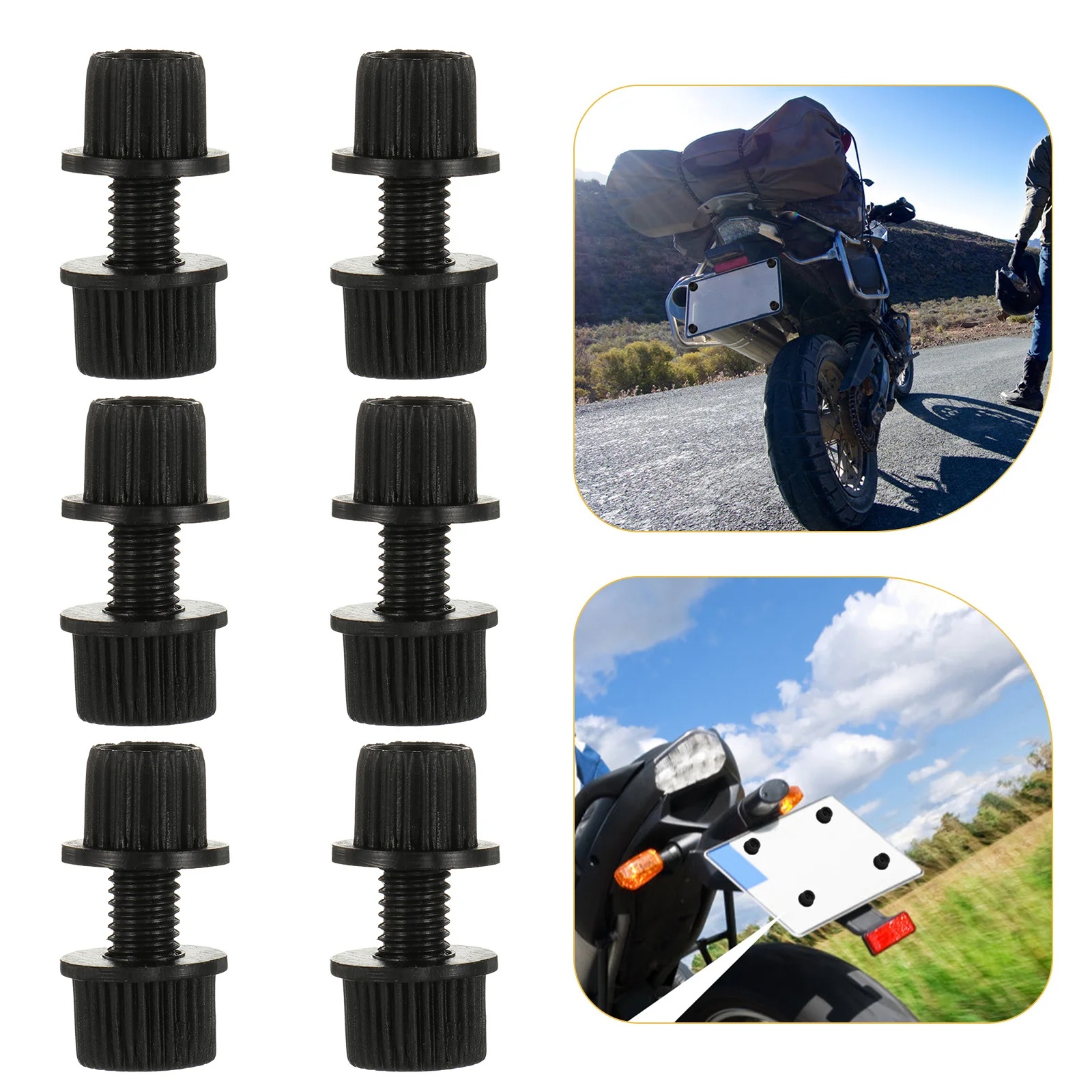 

16pcs Motorcycle License Plate Bolts Nylon Fasteners Retainer Nuts Set For Secure Vibration Resistant Theft Deterrent Mounting