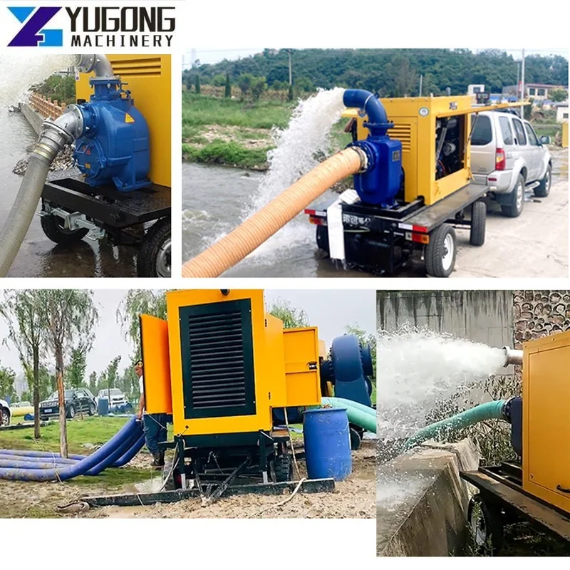 Mobile Large Diesel Water Pump Flood Control Drainage Pump Industry flood pneumatic pump over flood monitoring water pump