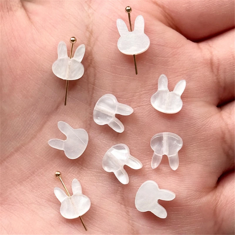 100pcs/lot new creative resin acetic acid rabbit charm connectors for diy ornament earrings garment jewelry making accessories