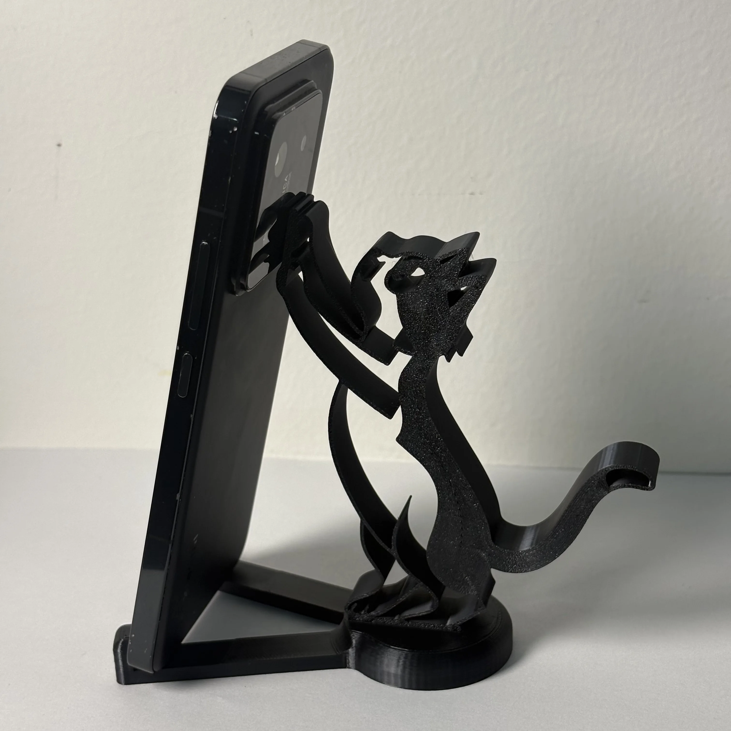 Durable Plastic Cute Cat Phone Stand, Creative Cartoon Desktop Holder, Detachable Hands-Free Universal Design for Desk