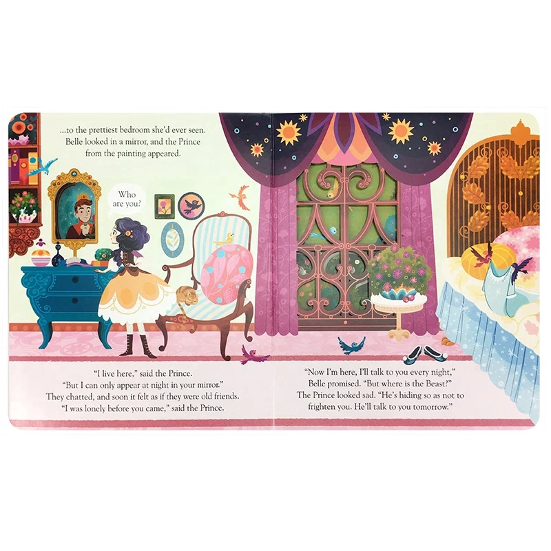 Usborne Peep Inside A Fairy Tale Beauty and The Beast ثلاثية الأبعاد رفرف الإنجليزية كتب مصورة للأطفال الأطفال قراءة كتاب القصة