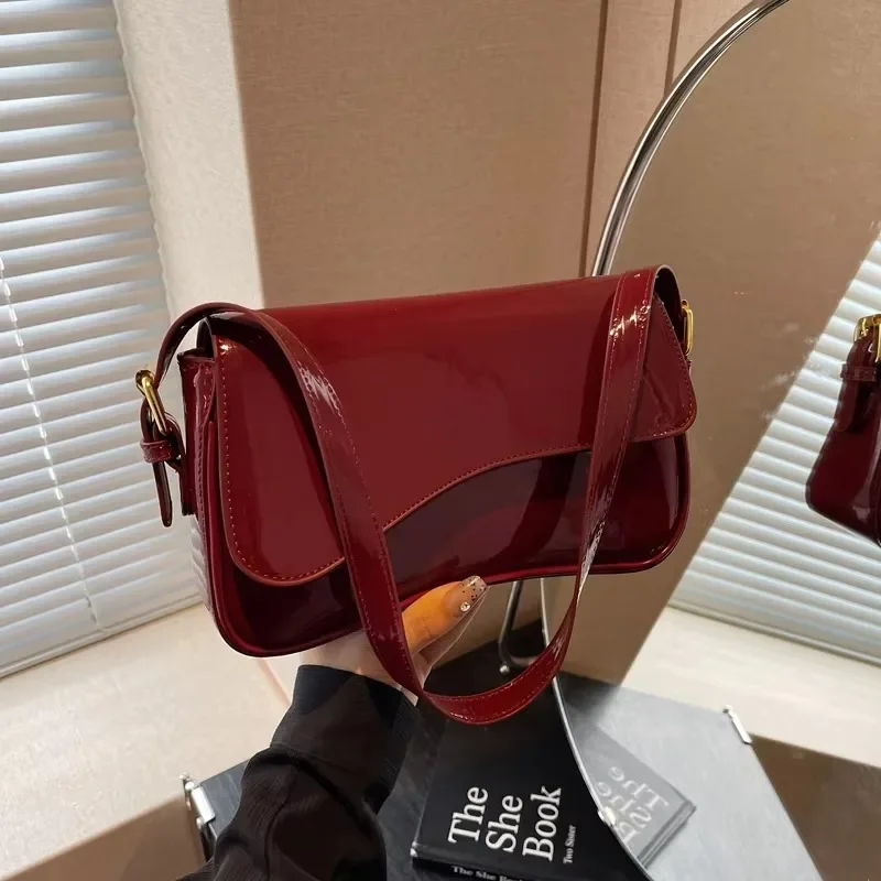 

Hasp Sewing Thread PU Shoulder Bags 2025 High Quality Solid Color Large Capacity Versatile Simple Trendy Crossbody Bags