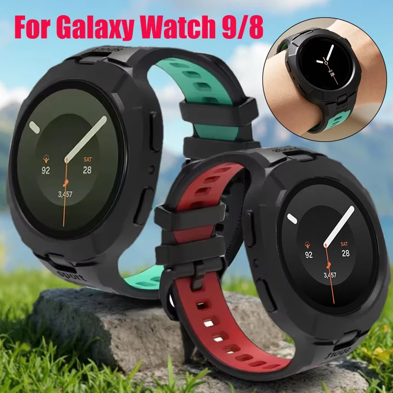 For Samsung Galaxy Watch 9 40mm 44mm TPU Strap+Silicone Watchband For Samsung Watch 8/8Classic 46mm Sport Smartwatch Accessories