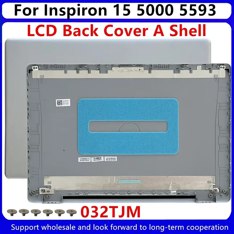 Imagem -02 - Tampa Traseira Lcd para Dell Inspiron 15 5000 5593 Prata 032tjm Moldura Frontal Escudo b 0ycypn Dobradiças 0cctxp Novo