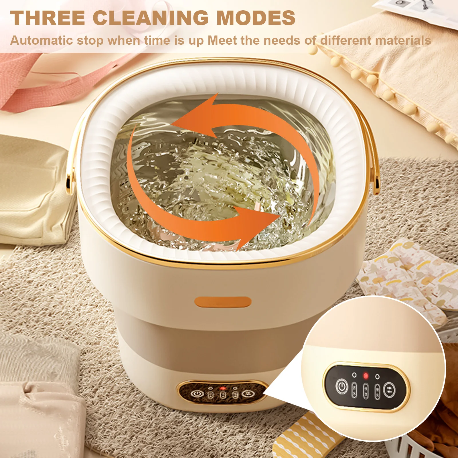 Portable Washing Machine With Spin Dryer, Fully Automatic 13L Folding Mini Washing Machine For Underwear, Baby Clothes Cleaning view 5