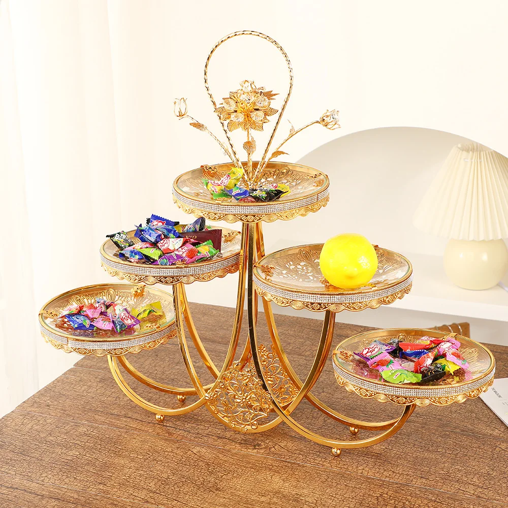 

ZML fruit plate elegant glass dried fruit plate household living room coffee table storage fruit plate