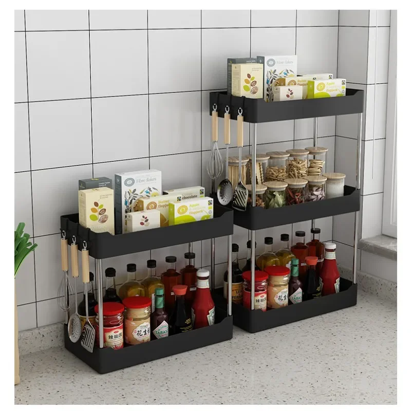 1/2 Layer Kitchen Spice Storage Rack Countertop Sundries Storages Rack Study Living Room Desk Organizer Bathroom Storage Holders