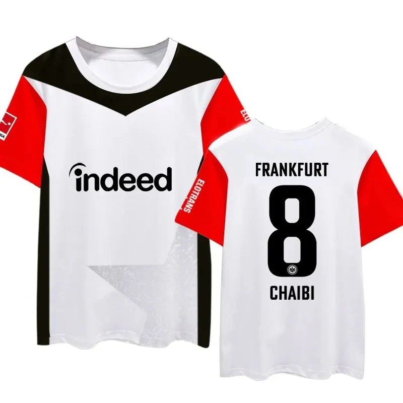 2025 فريق فرانكفورت 3D جرافيك جيرسي | مطابقة الوالدين والطفل | قميص تدريب كرة القدم | مجموعة ملابس الأولاد بالحجم الكامل #4