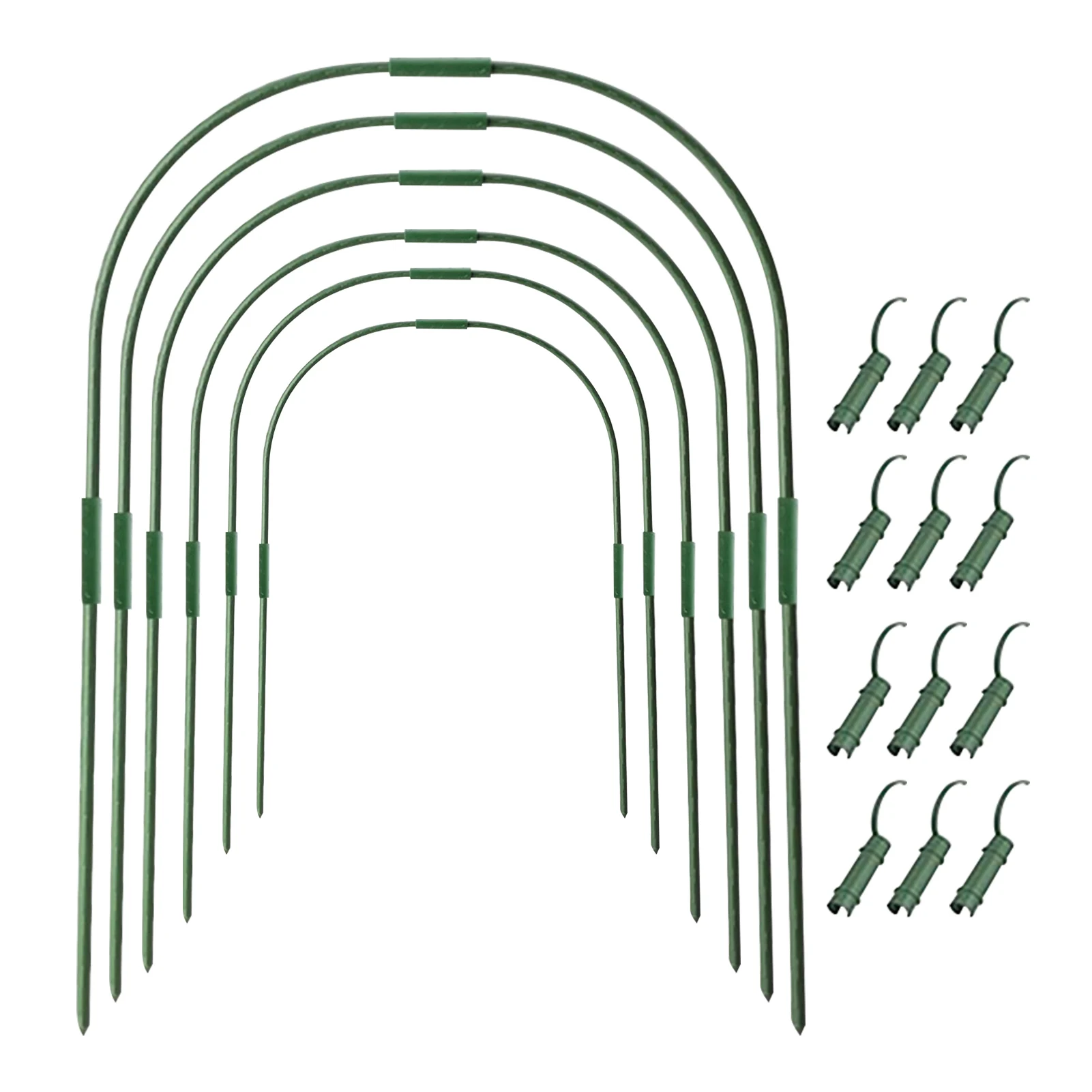 54pcs Plant Support Row Cover Clip DIY Growing Tunnel Vegetable Steel Protective Connector Greenhouse Hoop Set Stakes Sturdy