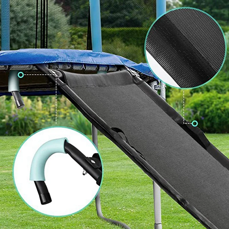 Universal Trampoline Slide With Handles,Outdoor Trampoline Slide Attachment For Kids Climb Up & Slide Down Durable Easy To Use