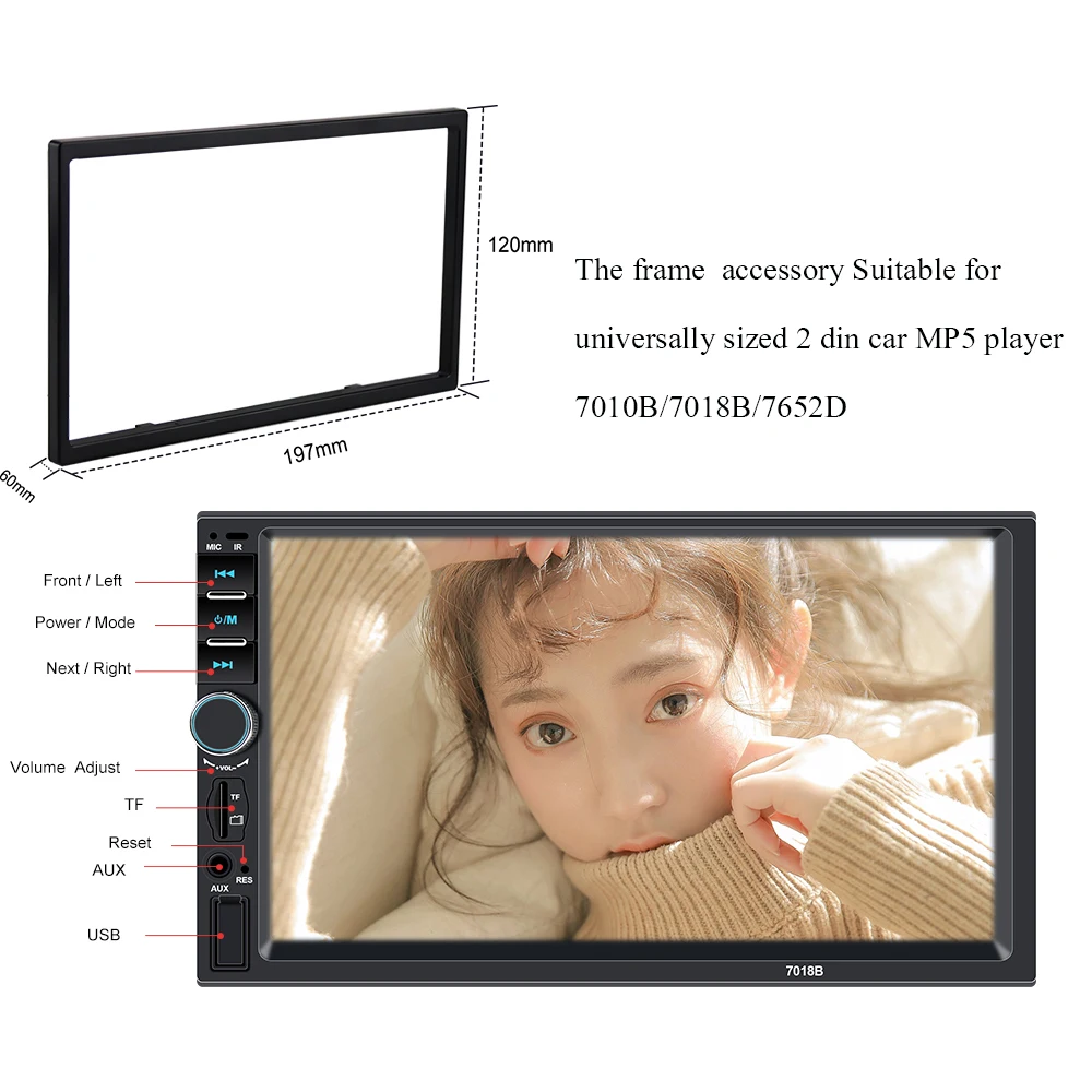 Plastic frame for Universal 2 Din HD 7 inches Touch Screen MP4/MP5 Car Radio Player 7010B 7018B Installation