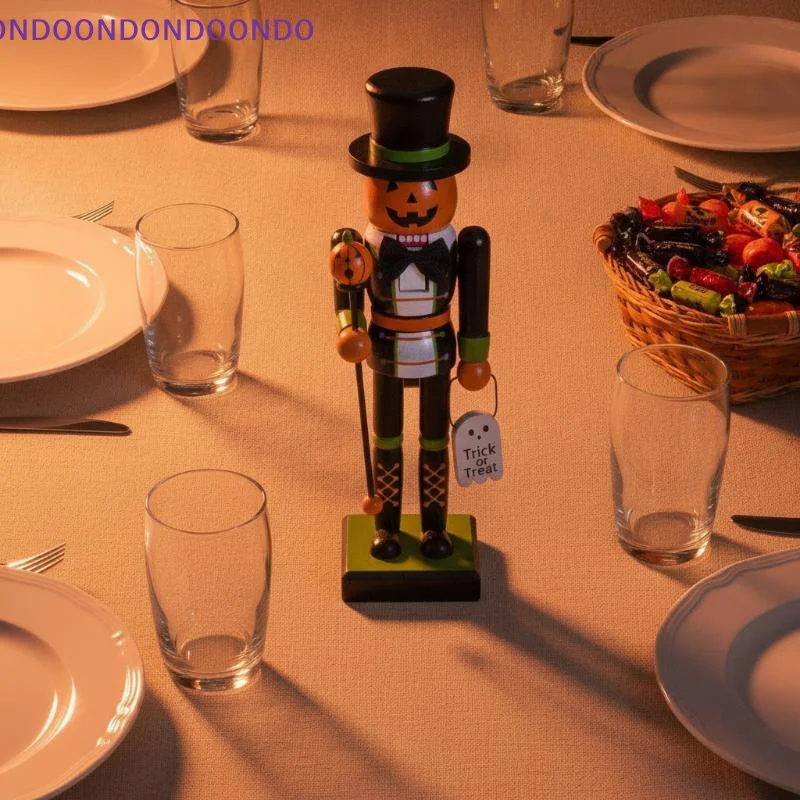 Halloween Wooden Nutcracker Wooden Nutcracker Figures Holiday Decor Goody Bag Fillers Spooky Decor Figurine for Home Display