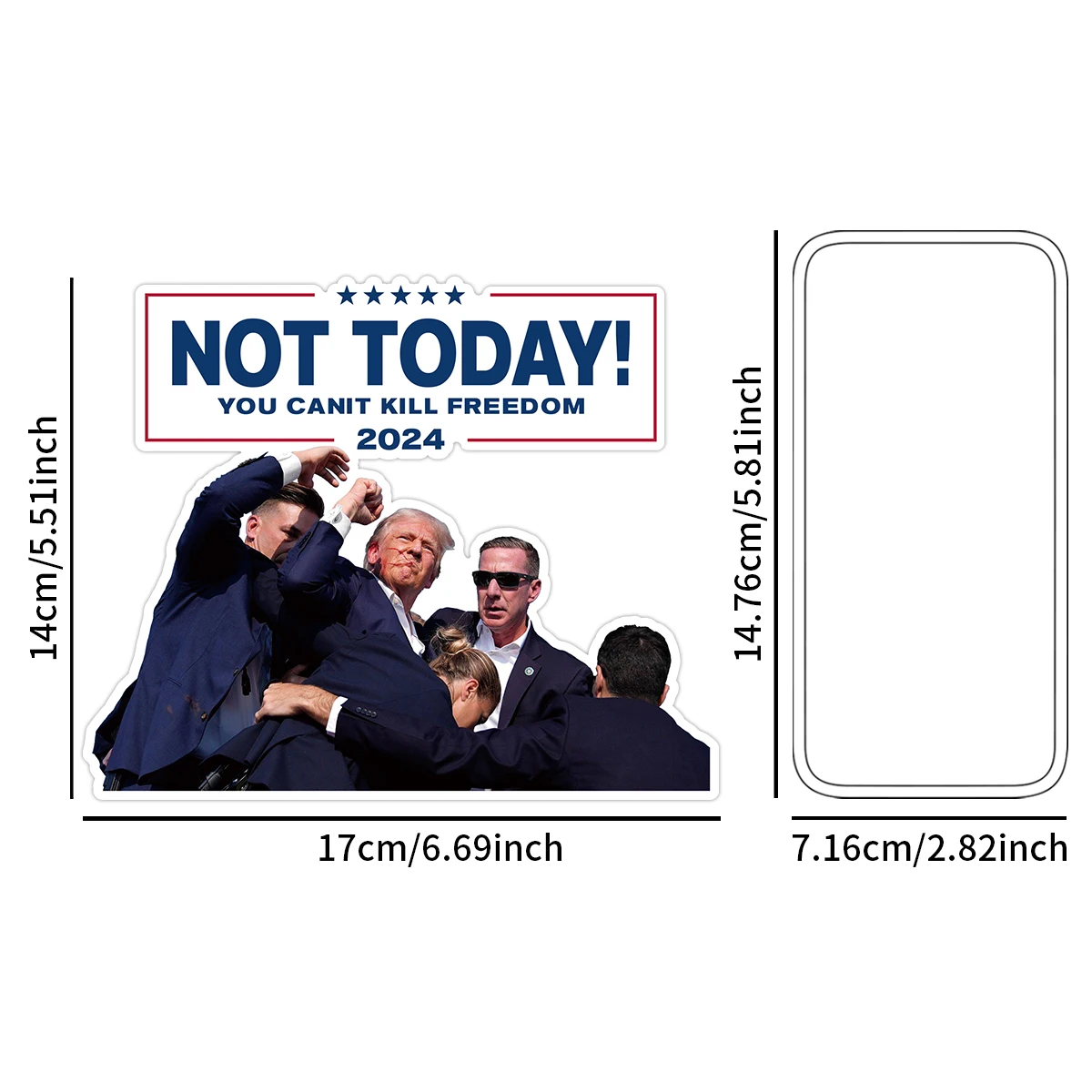 3pcs Trump Fight Never Surrender Stickers,2024 Presidential Election Stickers,Trump Survived Shot Decals Waterproof Car Stickers