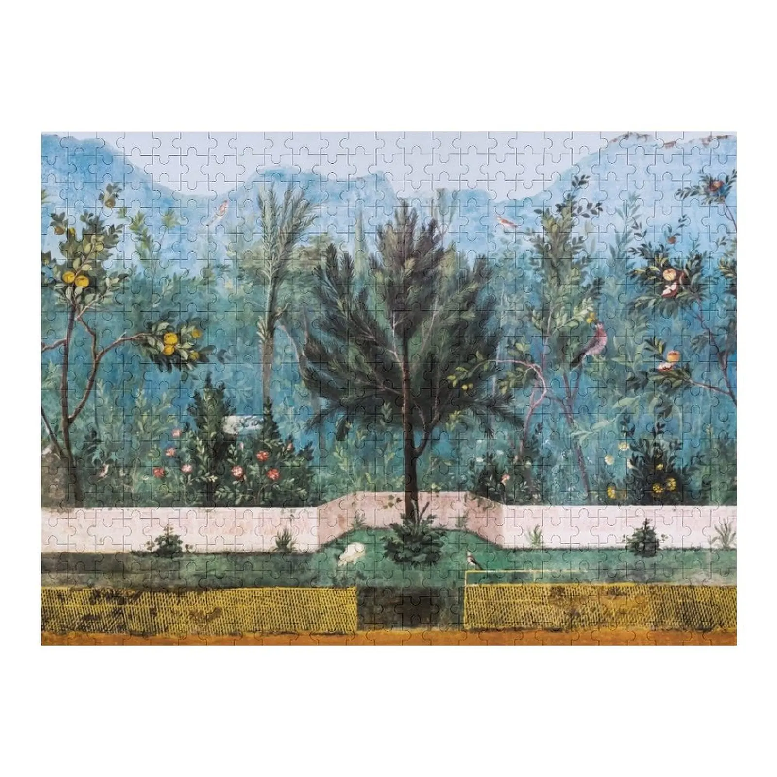 

ANTIQUE ROMAN WALL PAINTING Flower Garden Flying Birds Pine,Quince and Apple Trees Jigsaw Puzzle Personalized Gifts Puzzle