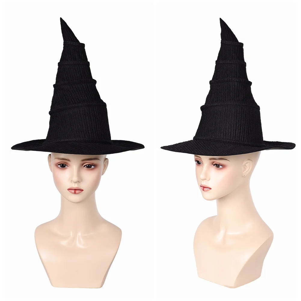 2024 Fantasia Elphaba Witch Hat Wiked Cosplay Costume Accessories Adult Women Disguise Cap Halloween Carnival Party Props Gifts