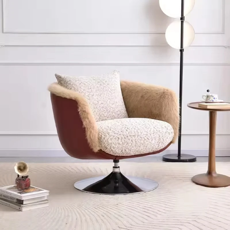 Creative and simple modern living room furniture leisure swivel chair single sofa chair
