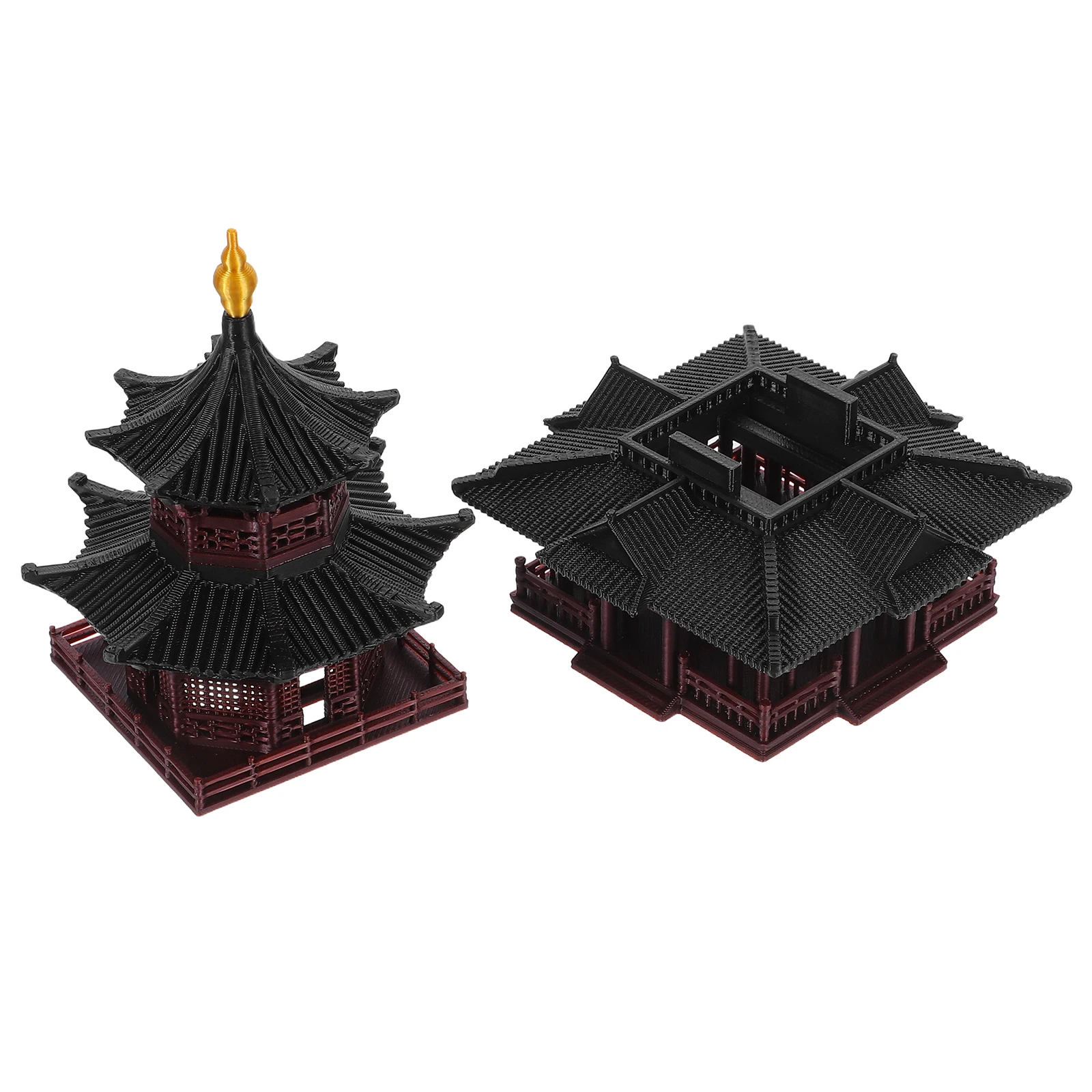

Ancient Style Fairy Garden Miniature Pavilion Figurine Asian Zen Garden Decor Home Office Display Durable