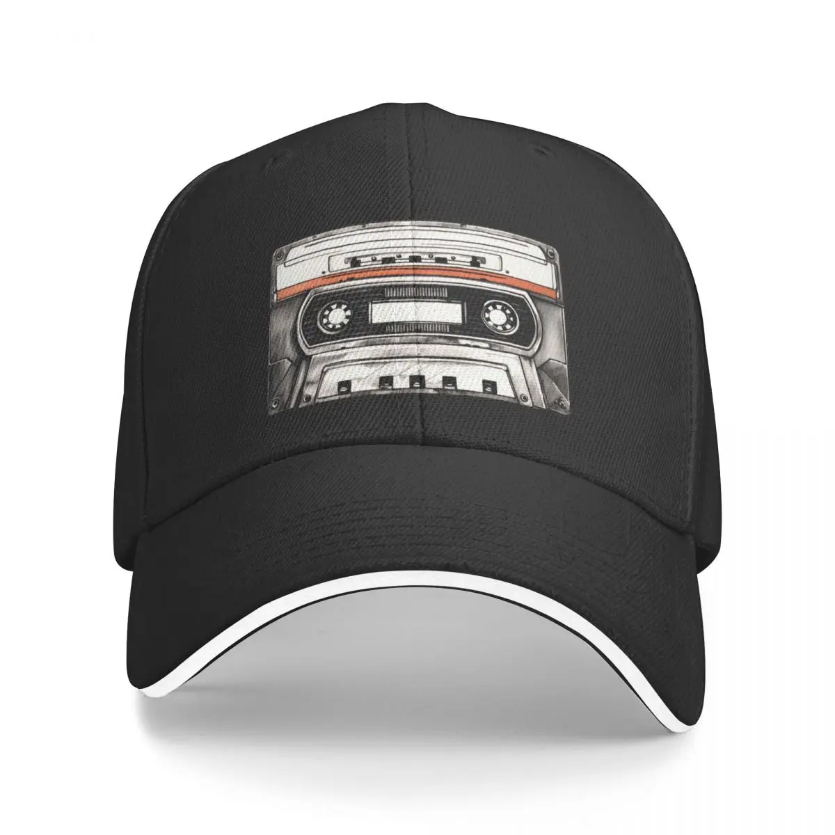 Vintage music cassette - tape - MC - drawn Baseball Cap party Hat Streetwear fashionable Ladies Men's