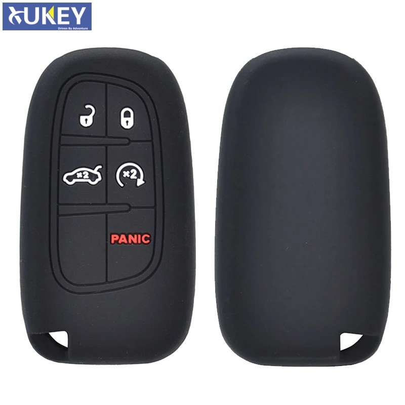 Silicone Remote Key Case For Jeep Grand Cherokee Renegade for Dodge RAM Charger Dart Durango Journey Viper Fob Cover 5 Button