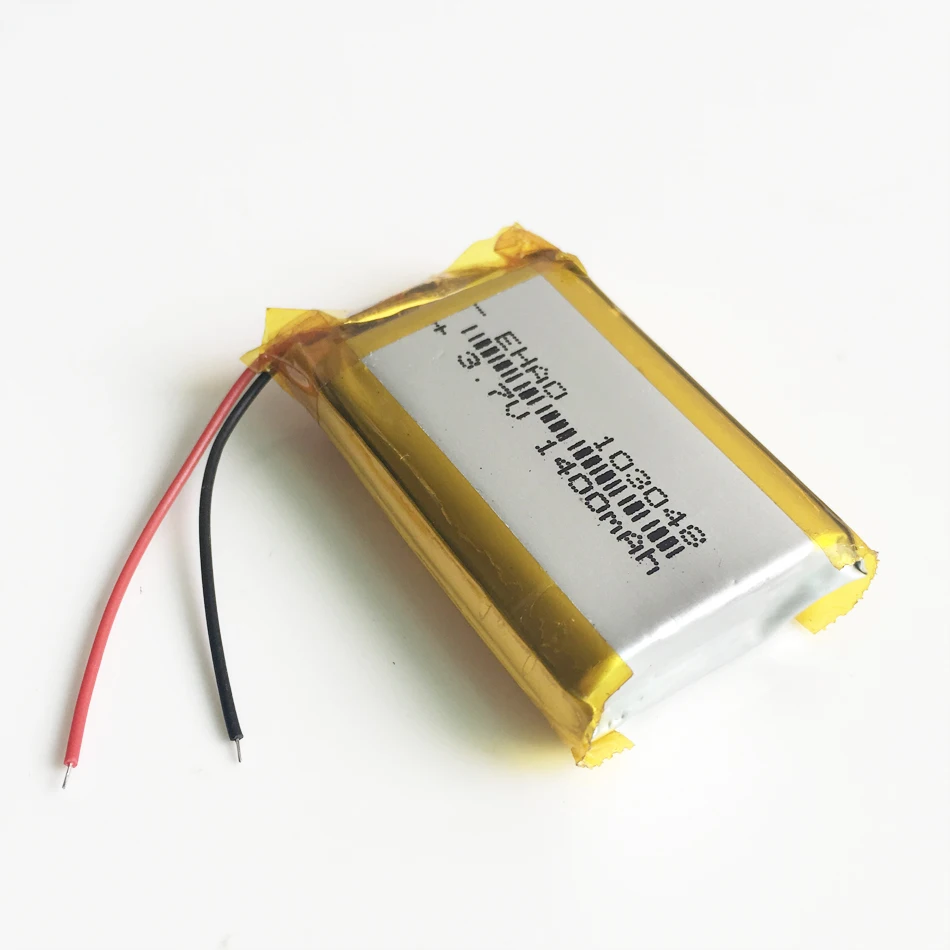 3.7V 1400mAh LiPo Rechargeable Battery 103048 + JST 2Pin Plug For Mp3 GPS DVD Mobile Phone Recorder Video Game PAD E-books