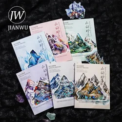 JIANWU Beyond The Mountain Series Vintage Landscaping Material Collage PET Sticker Creative DIY Journal Scrapbooking Stationery