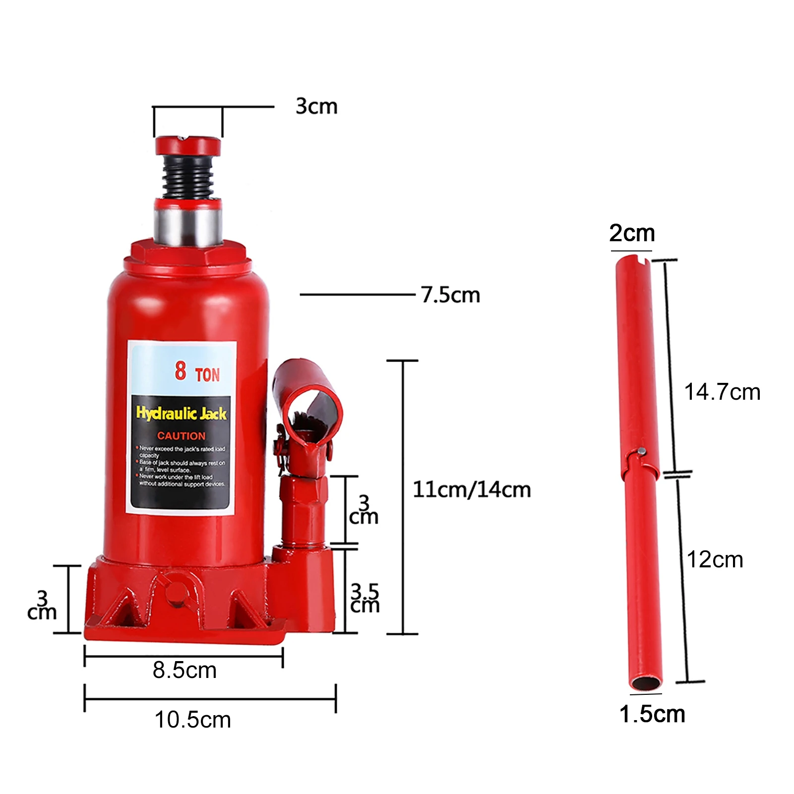 8T زجاجة هيدروليكية محمولة حياة السيارات لسيارة شاحنة جرارات أداة إصلاح المركبات رافع السيارات