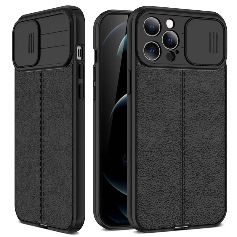 Luxury Leather Shockproof Phone Case For iPhone 14 13 11 12 Pro Max Mini X XR XS 7 8 Plus Camera Lens Protection Soft Back Cover