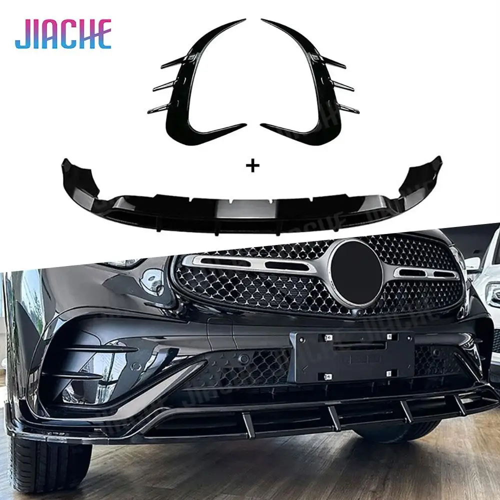 

ABS Car Front Lip Spoiler Rear Bumper Side Air Vent Trims Splitter For Mercedes Benz GLC Class X254 GLC 260 300 Sport 2023+