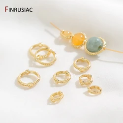 18k Gold Plated Brass Round Bead Frame Through Hole Bead Frame Connectors For DIY Necklace Bracelet Making Supplies Fingdings
