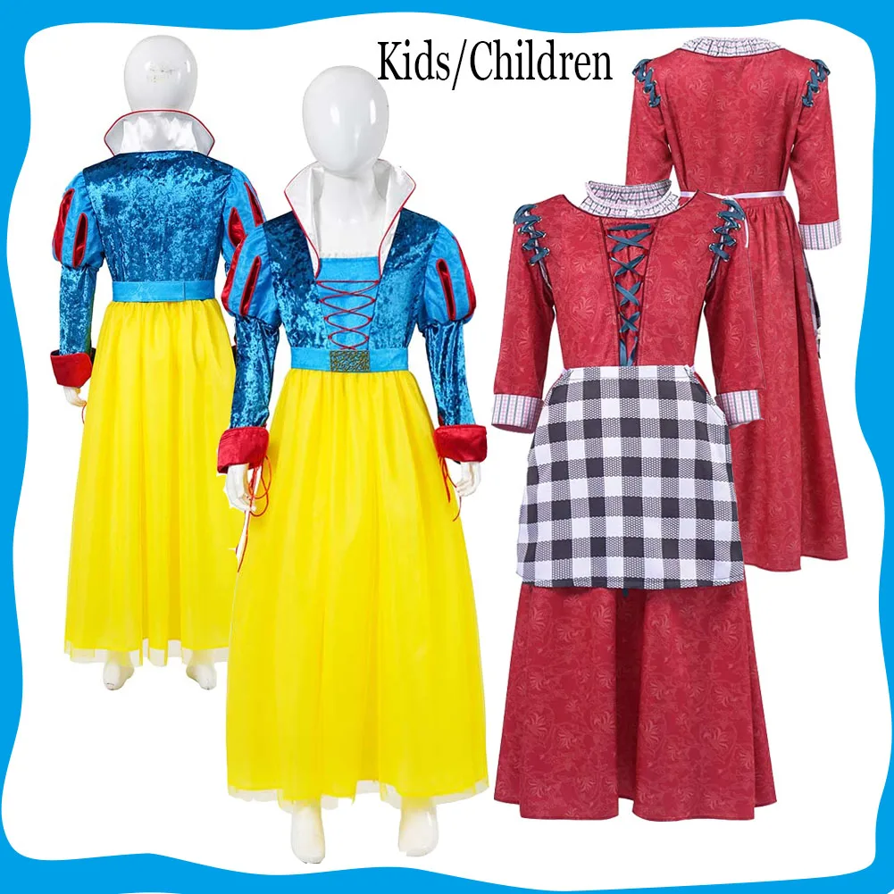 

Disguise Princess Snow Cosplay Kids Children Yellow Red Ress Movie White Costume Outfits for Little Girl Halloween Carnival Suit