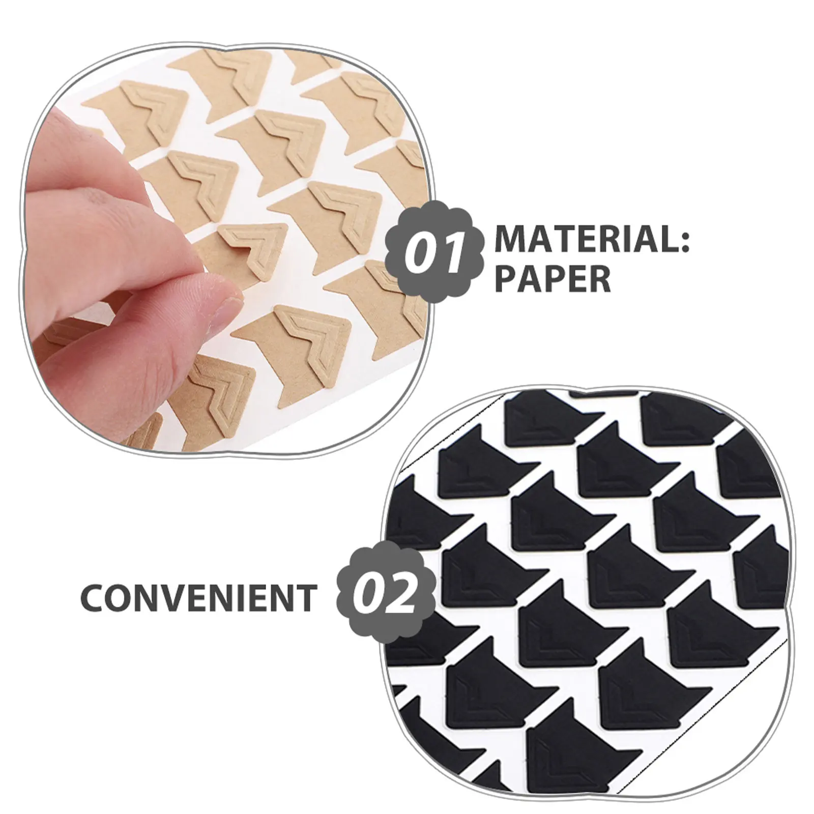 192Pcs Decorative Retro Photo Corners Self Adhesive Stickers for Scrapbook Album Photo Journal Picture Frame Tabs