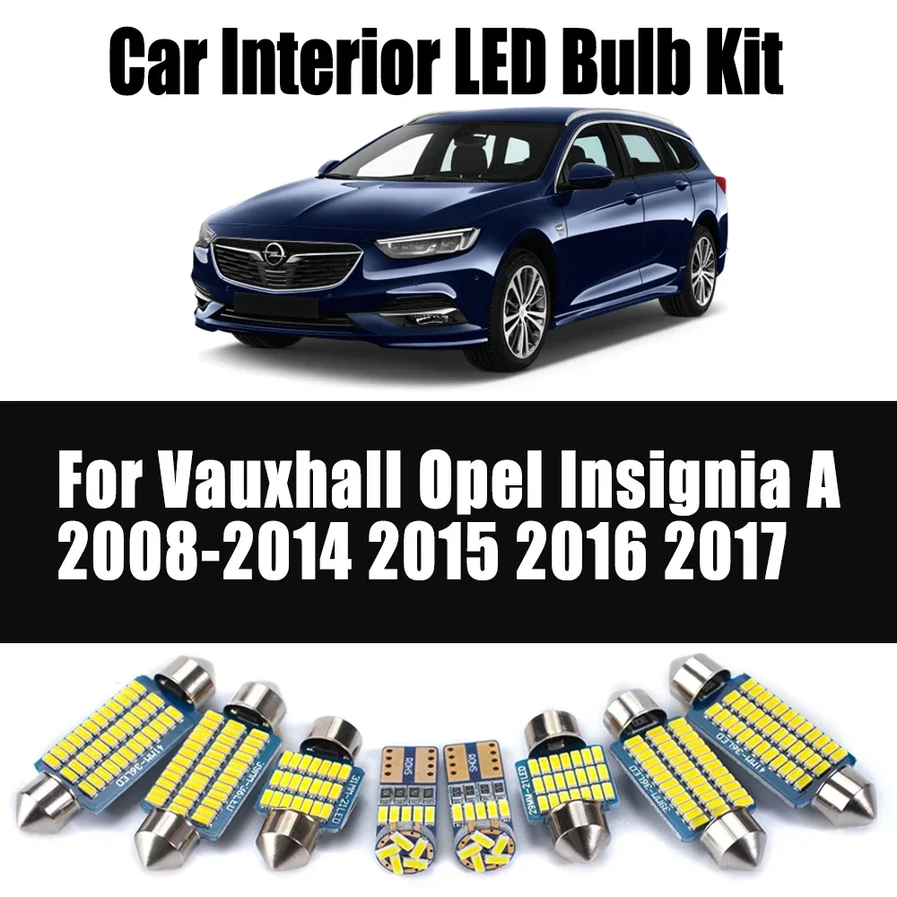

20 шт. Canbus для Vauxhall Opel Insignia A 2008-2016 2017 автомобильные лампы для чтения без ошибок светодиодный внутренний набор купольных светильников с картой аксессуары