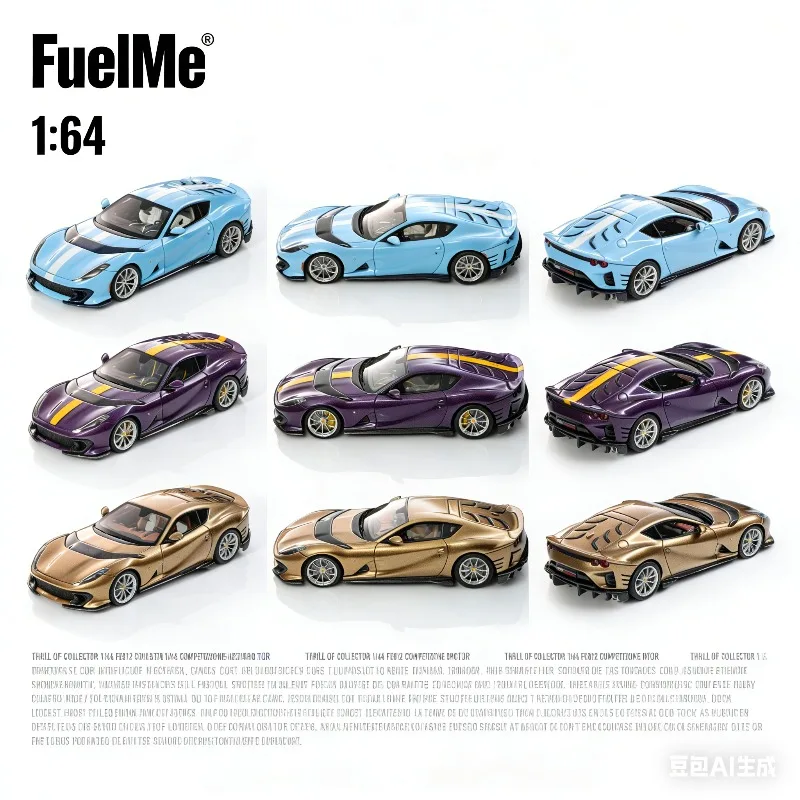 FuelMe TOC 1:64 Jumping Horse FE812CA 812C Aperta Electrically-activated resin car model, boys' toy, adult collection piece.