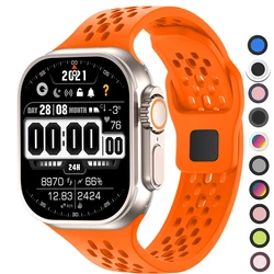 Silicone band For Apple Watch Strap 45 41mm 44mm 49 40mm 38 42mm 46 bracelet correa for iwatch Series 11 10 9 8 7 6 5 3 SE Ultra