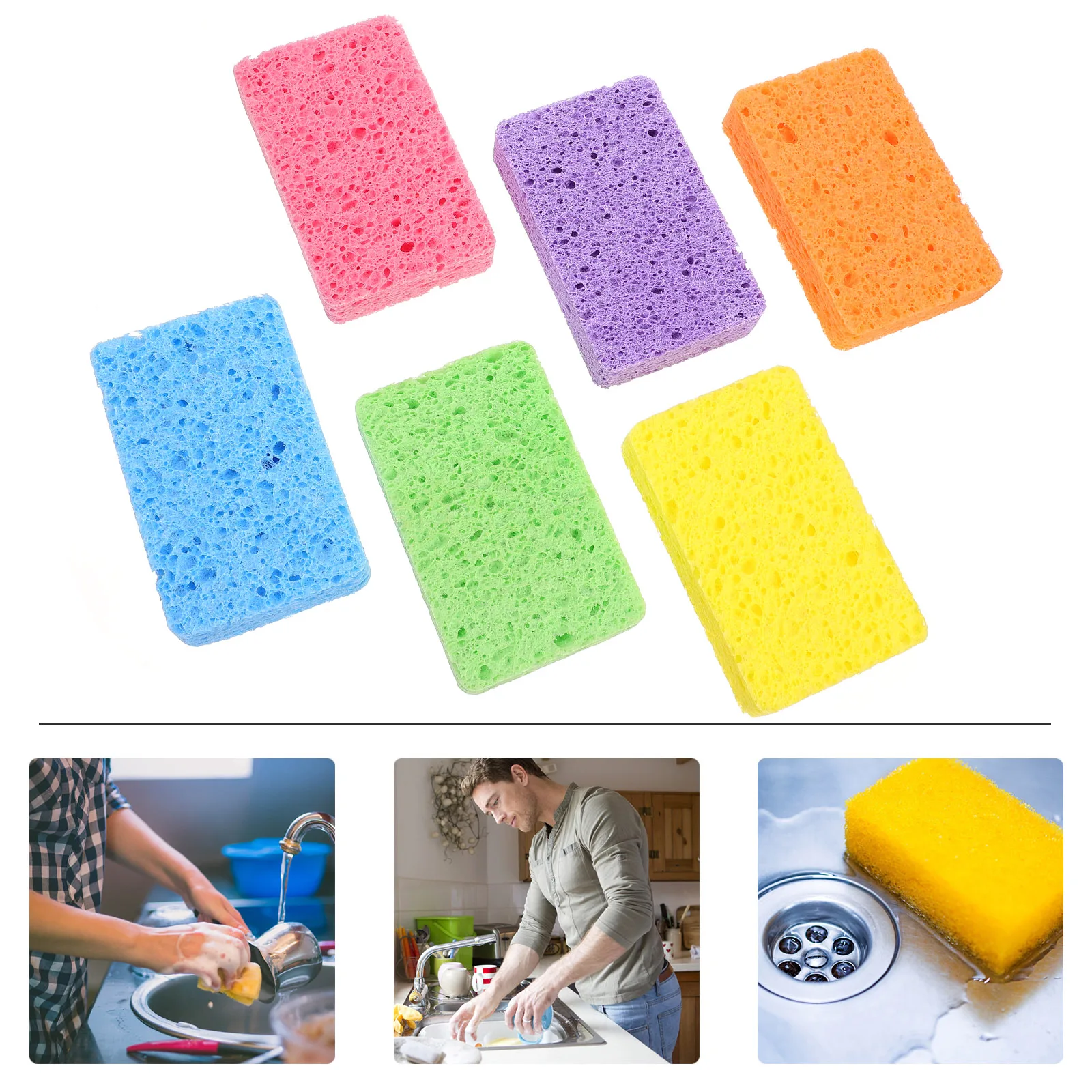 

12Pcs Assorted Color Kitchen Cleaning Cloths Supple Delicate Sponge Rags for Tableware Furniture Household Sponge Dishcloths