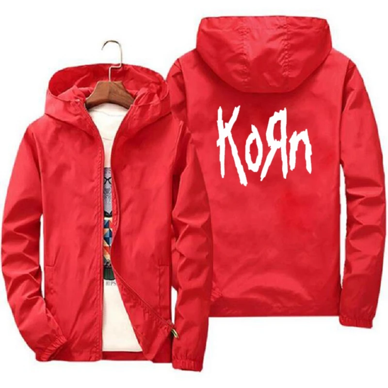 2024 Men\'s Korn rock band jacket metal music fashion outdoor clothes funny windproof hoodie plus size S-7XL