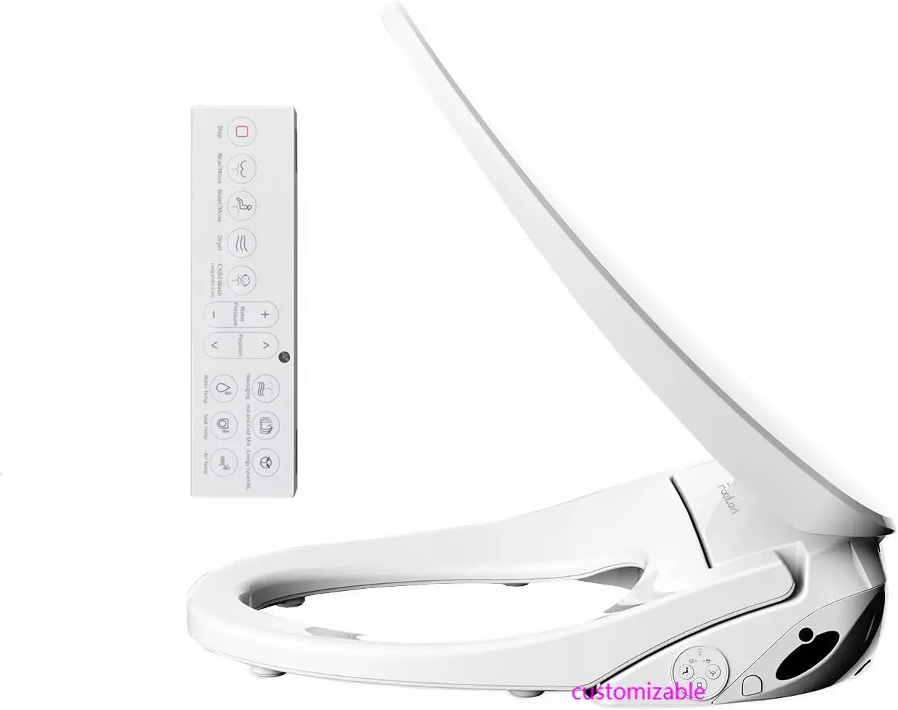 

Electronic Heated Bidet Toilet Seat Elongated, Smart Toilet Seat, Bidet with Warm Water, Bidet with Remote, Multiple Spray Modes