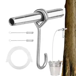 Syrup Tapping Kit Stainless Steel Maple Tree Taps Spiles 6 Spiles And Hooks 6pcs 3-ft Food Grade Tubing With 2 Pack Spile