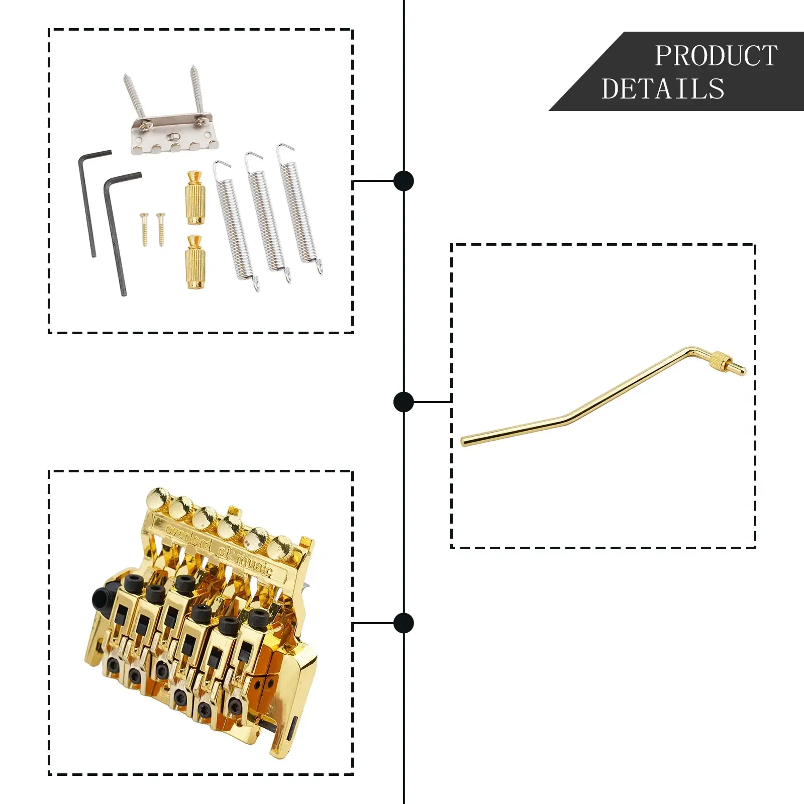 Tremolo Floyd Rose Style Bridge Sistema di doppia chiusura per chitarre elettriche Strumenti a corda Accessori per chitarra