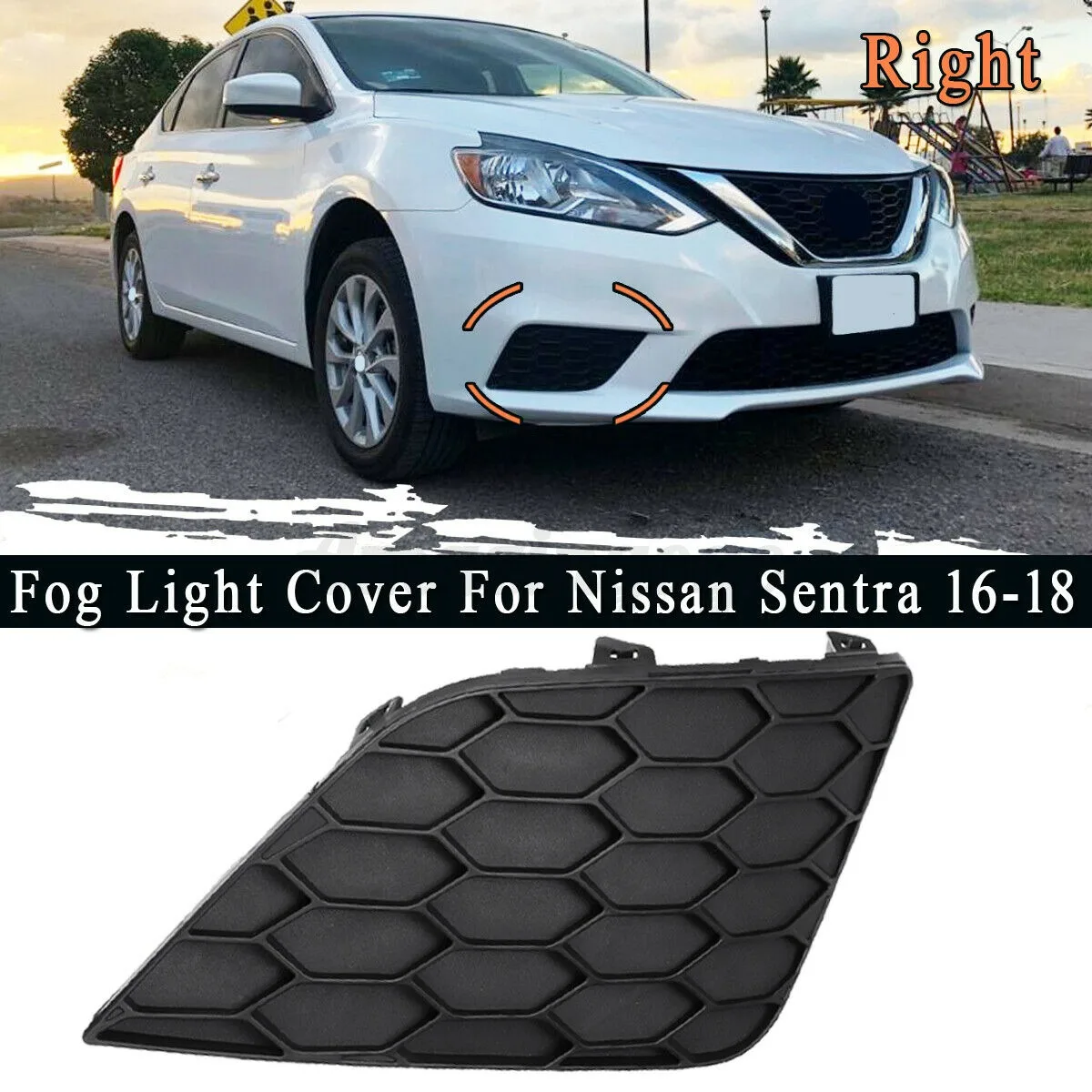 New Right Driver Side Fog Light Cover for Nissan Sentra 2016-2018 Except Nismo Model NI1039142 622564AF0B