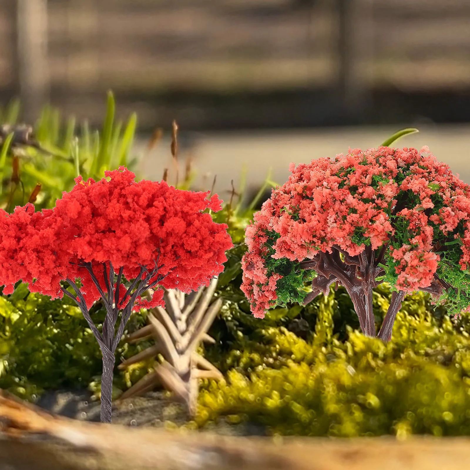 1 paquet de 6 pièces Simulation arbre plante ornement Miniature Mini parure Pots succulents décor bricolage paysage ornement (Style mixte)