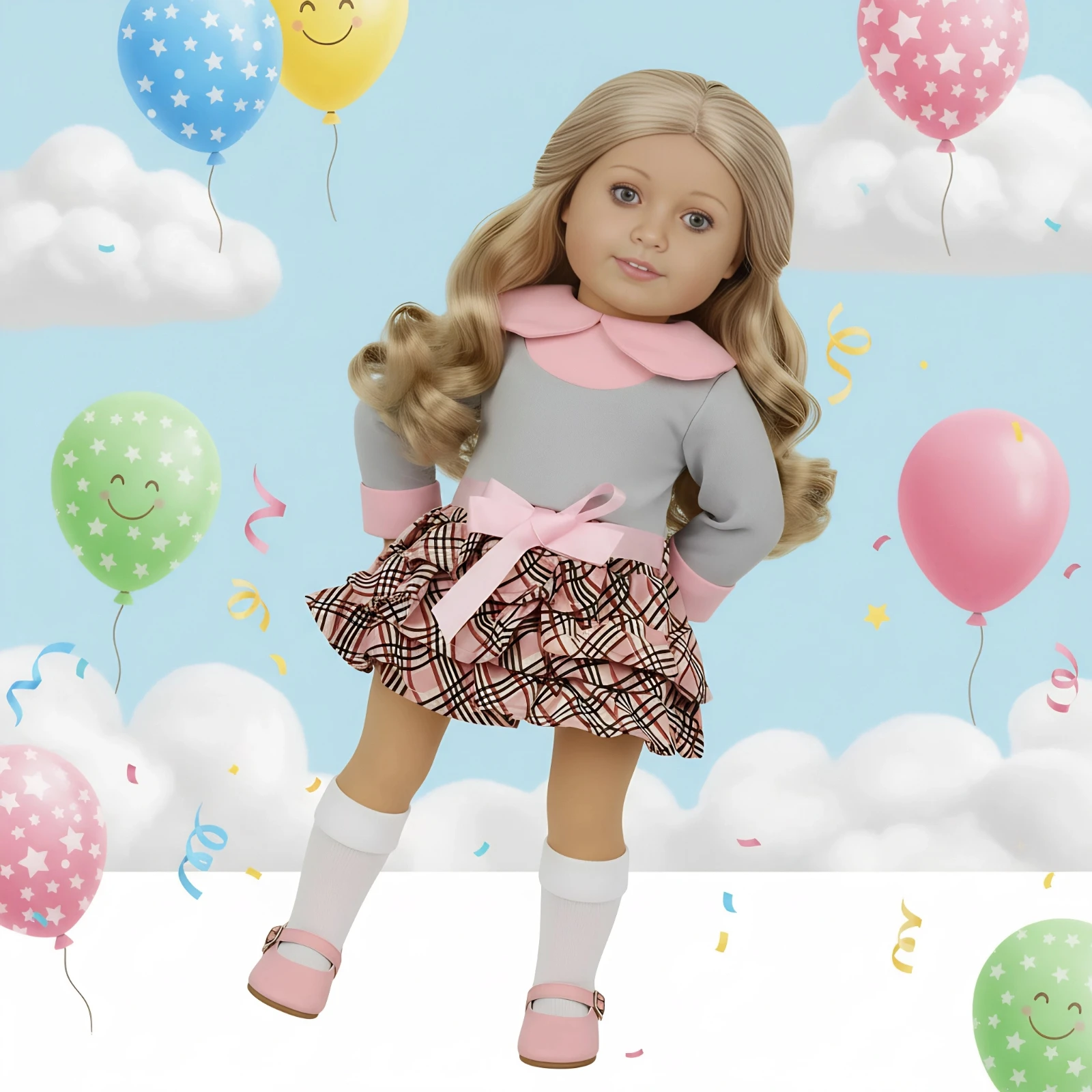 New Style Suitable For 18 Inch Dolls, 43cm Reborn Doll Clothes Set, Sweet Dress, Casual Set, Temperament Coat, Children's Gift