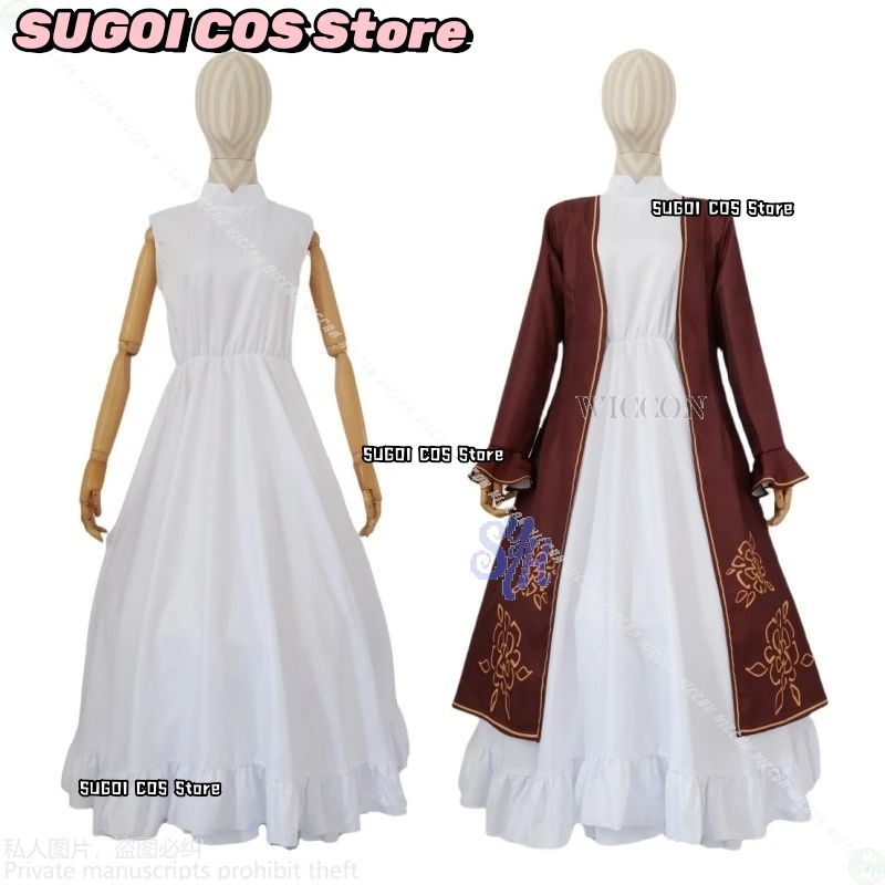 ชุดคอสเพลย์คาทีรีนจากอนิเมะเกม Limbus Company สไตล์วินเทจแบบพระราชวัง สีน้ำตาลหวานสไตล์โลลิต้า ชุดเดรสสีขาวสำหรับฮาโลวีน {SUGOI COS}