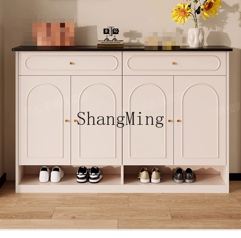 

SM household door solid wood ultra-thin and extremely narrow entrance cabinet retro door storage cabinet against the wall
