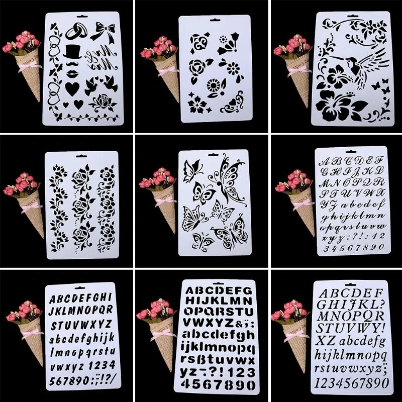 طبقات الإستنسل ألبوم سكرابوكينغ رسم اللوحة قالب ورقة قالب DIY #1