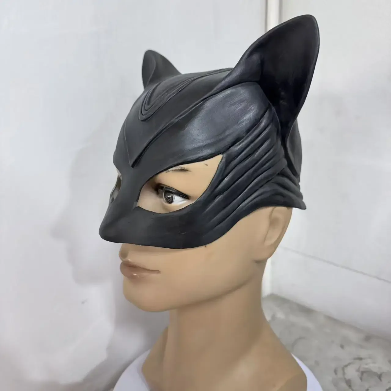 5Pc Sexy Cat Donna Maschera in lattice Selina Supereroe Costume Cosplay Film Dress up Copricapo Nero Mezza faccia Prom Halloween Party Prop